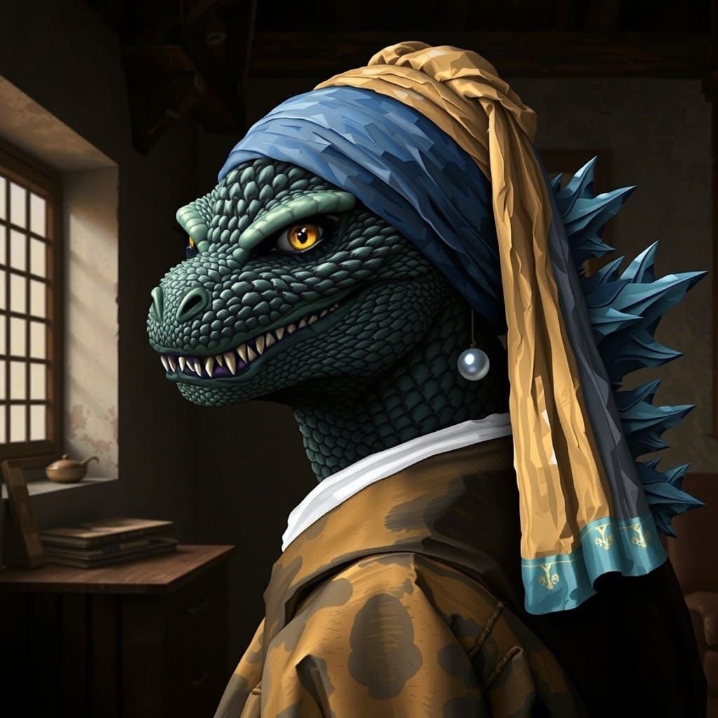 Godzilla with the Pearl Earring