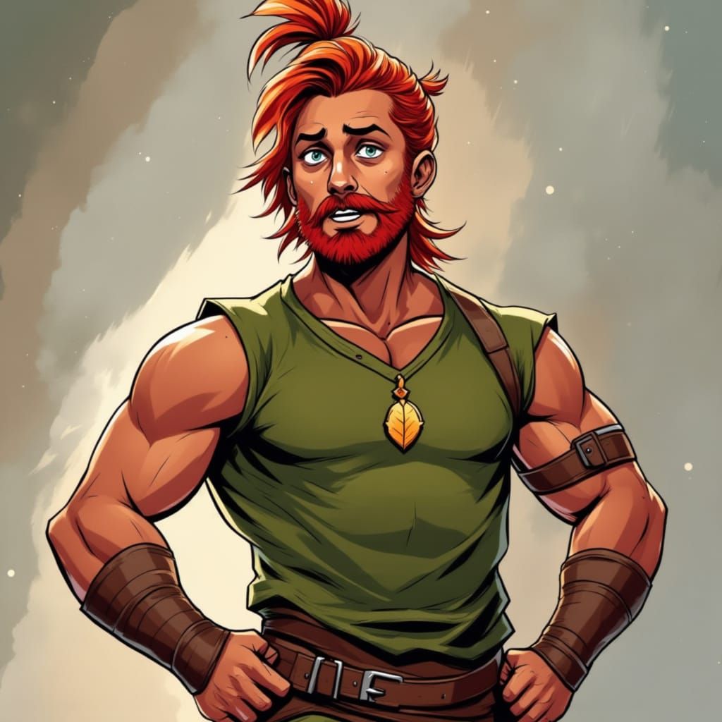 Male Dwarf Acrobat RPG Portrait in Heroic Fantasy Style