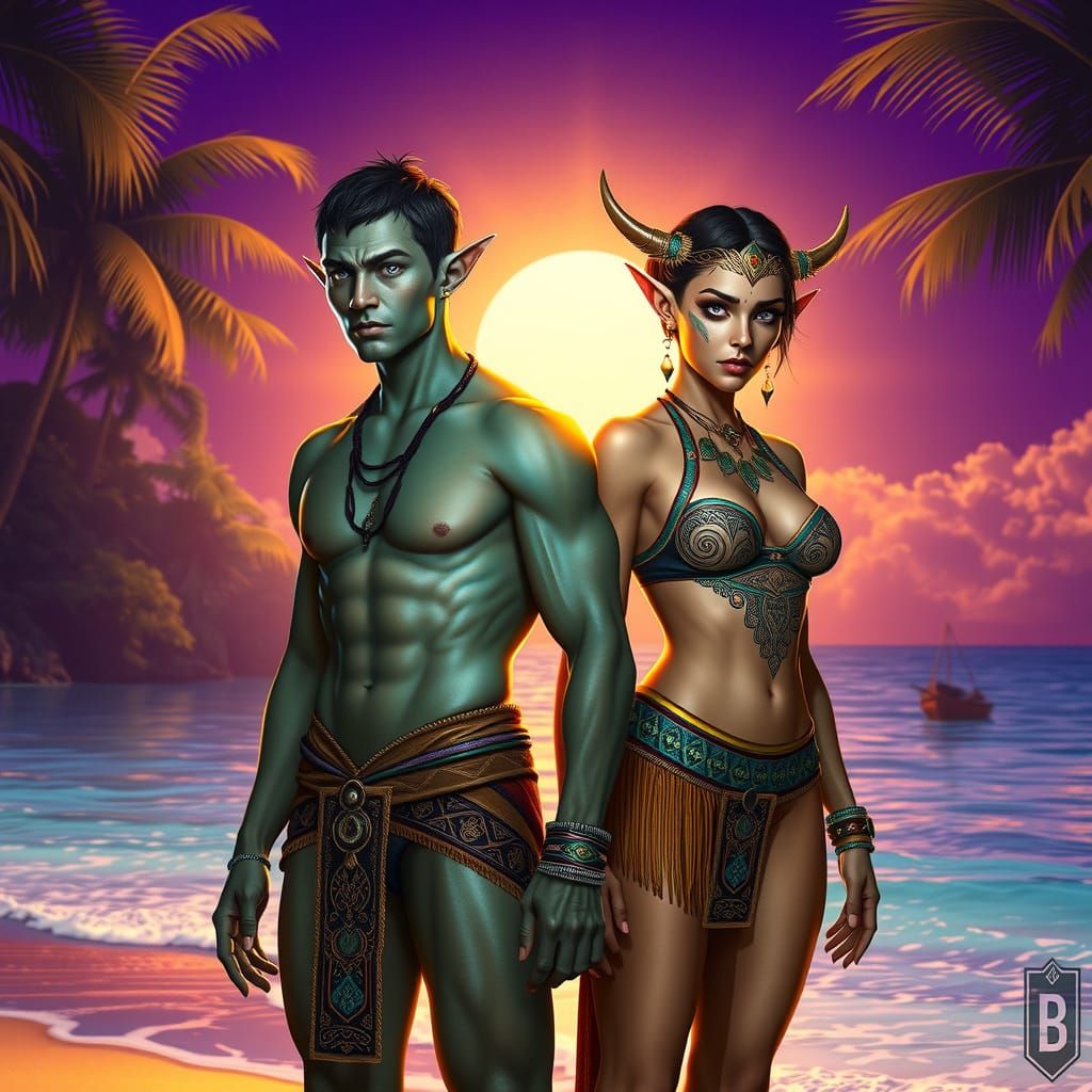 Elven Couple Basks in Tropical Paradise
