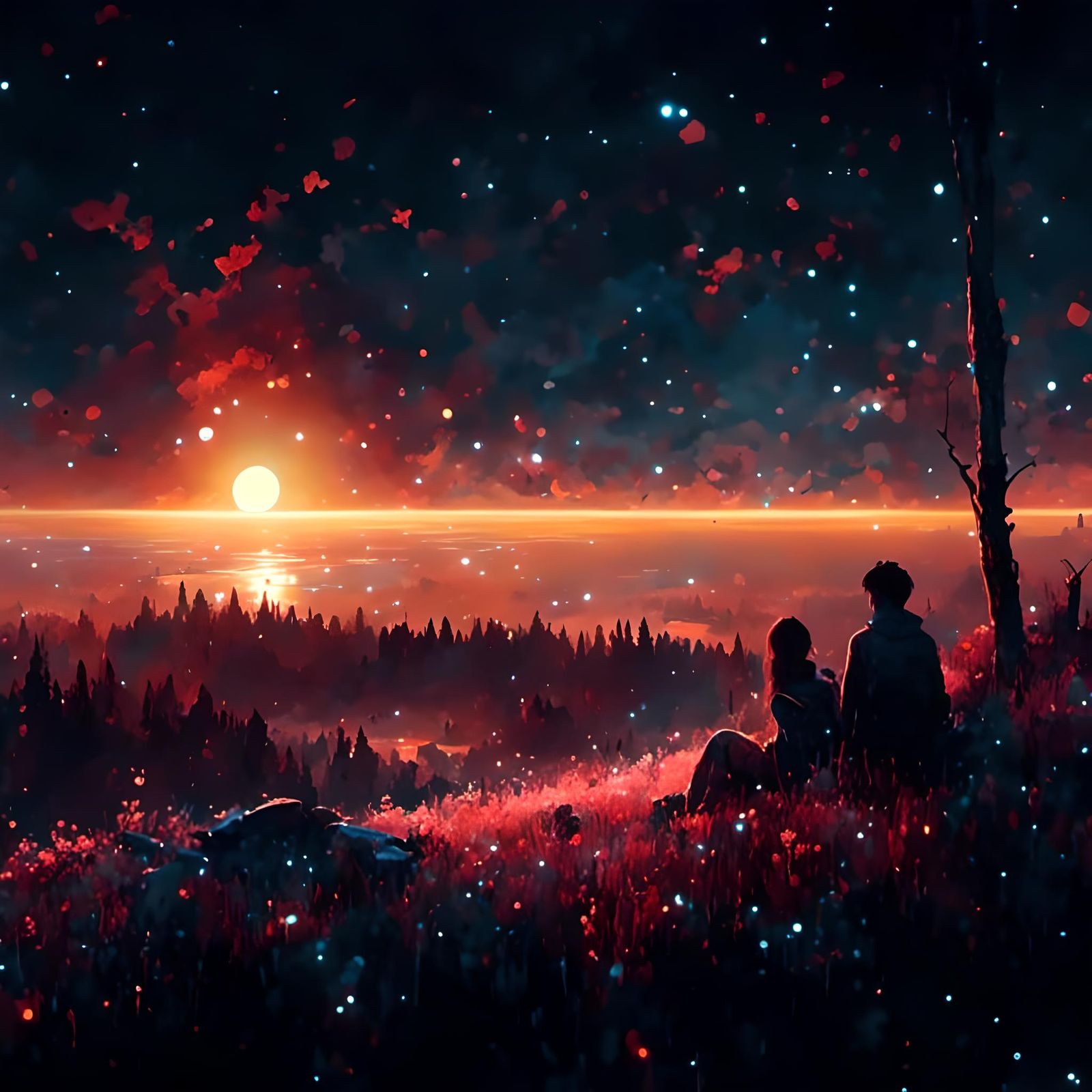 Iridescent Mystical Landscape in Photorealistic CGI Style