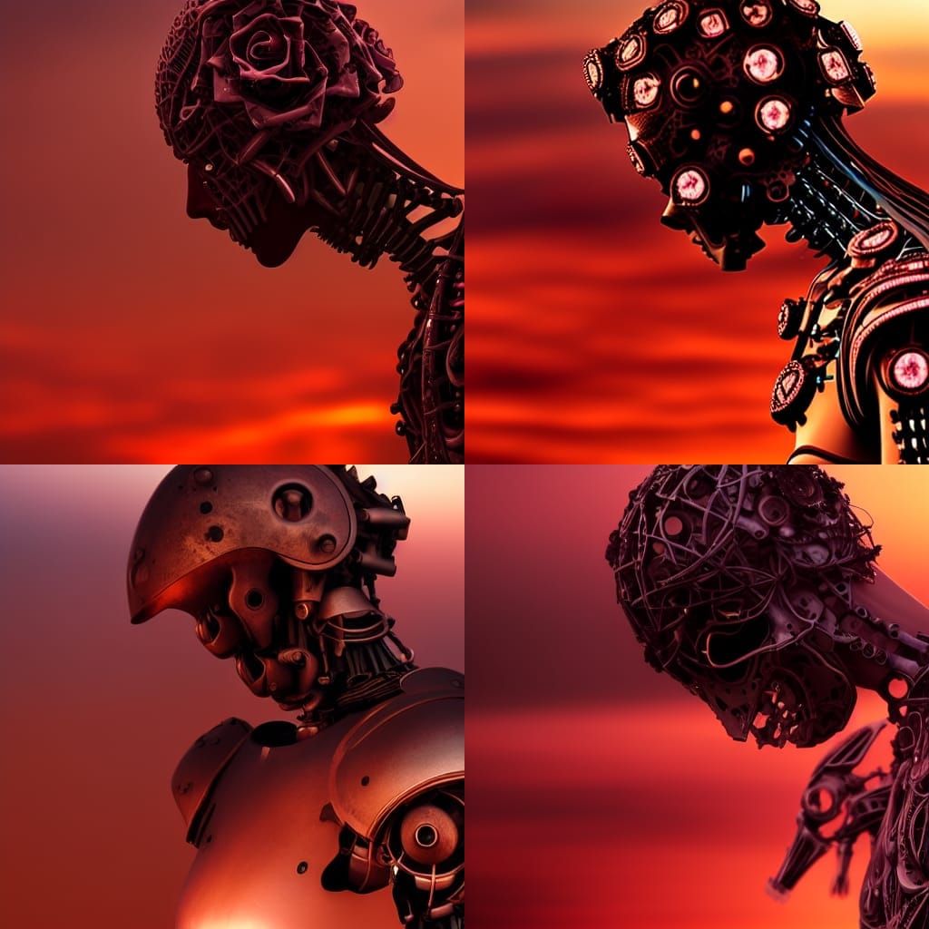 Biomechanical Armor in Rose Dusk: Cosmic Vision