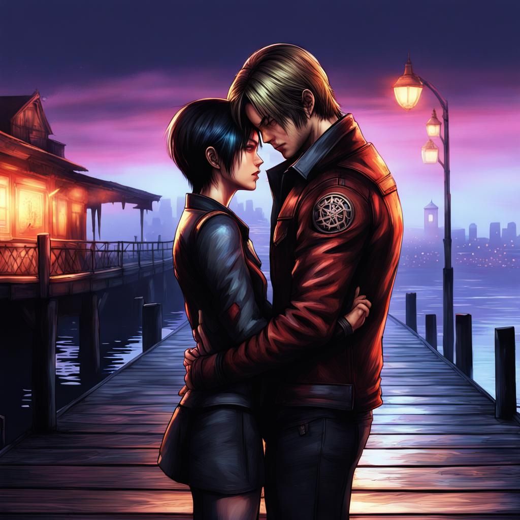 Romantic Night: Leon and Ada on the Pier