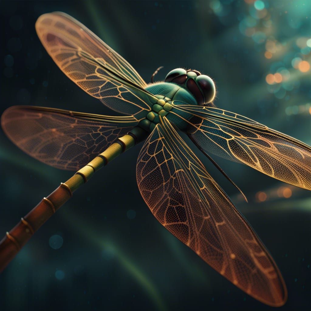 Dramatic Dragonfly in Digital Matte Painting Style