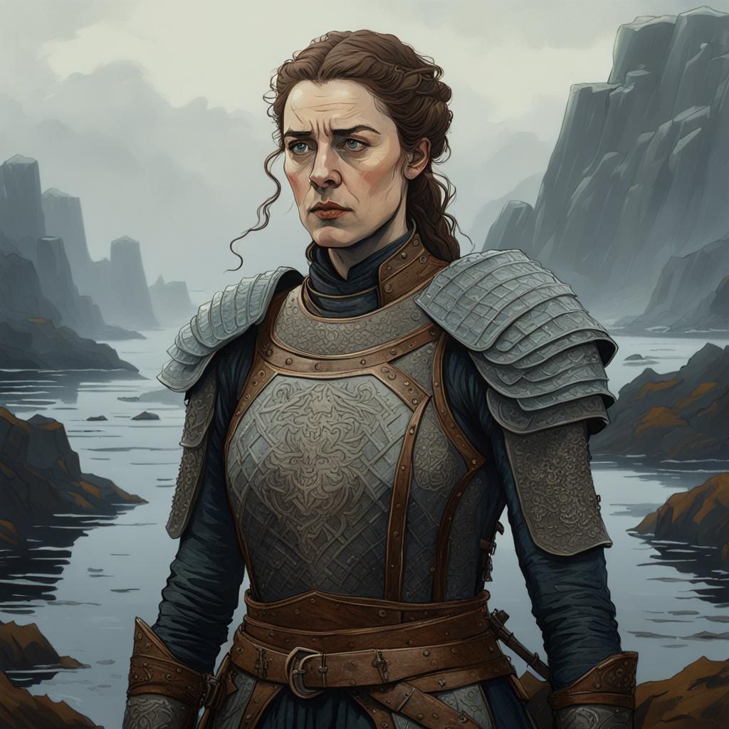 Yara Greyjoy Portrait in a Detailed Fantasy Scene