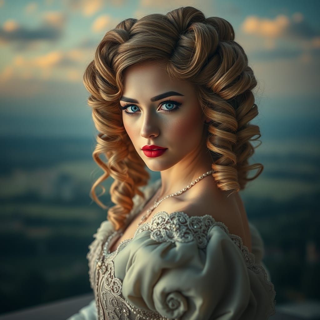 Marie Antoinette Inspired Portrait in Artgerm Style