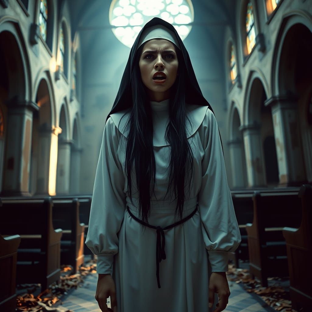 Sacripunk Horror: Nun in Abandoned Church
