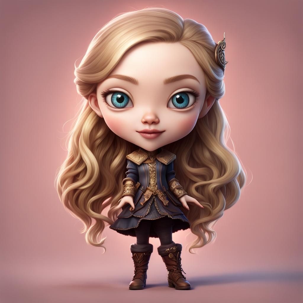 Hyperrealistic Chibi Illustration in Detailed Matte Style