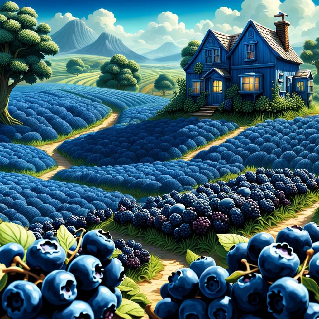 Blueberry Shortcake Land Digital Matte Painting