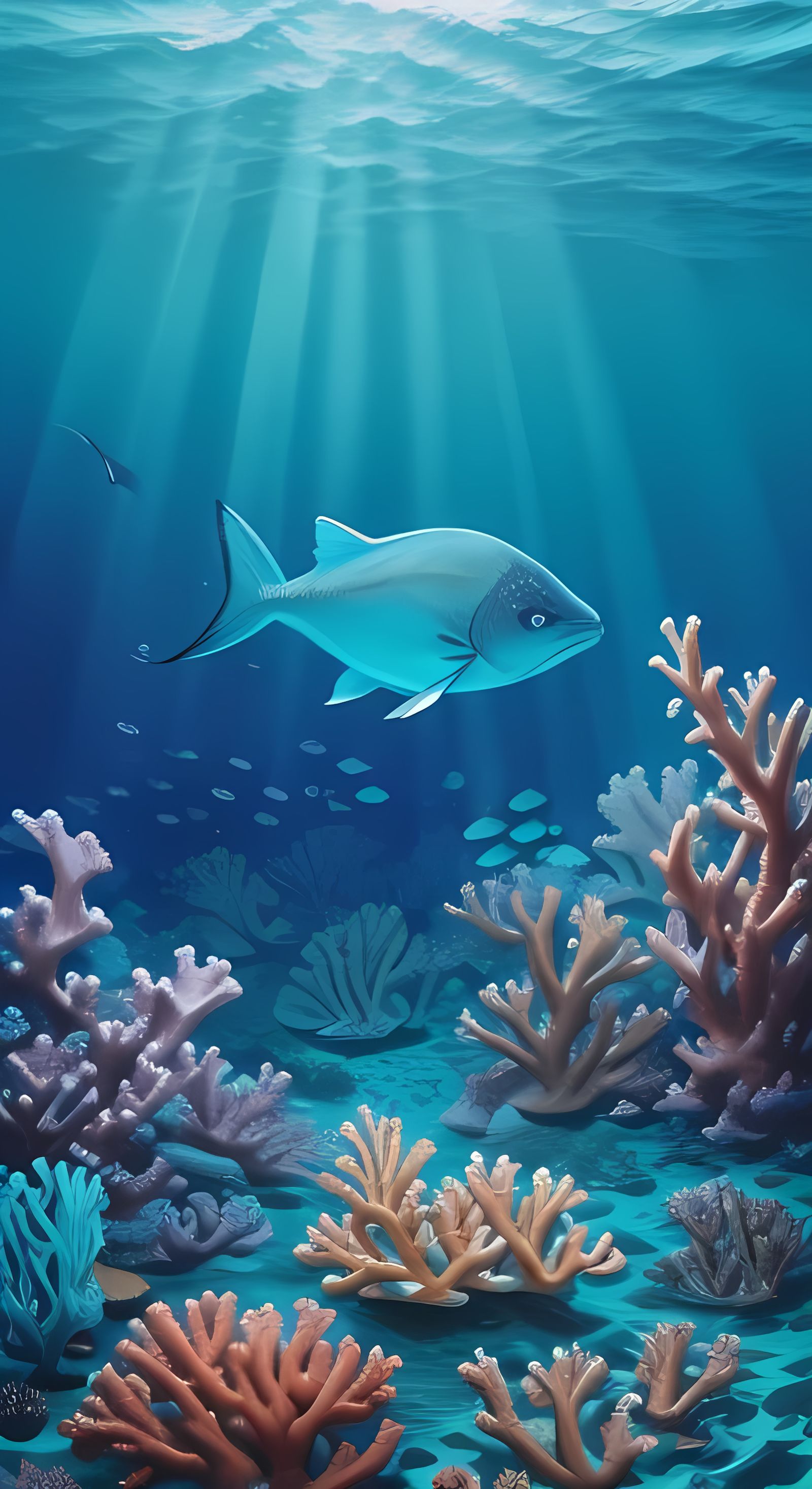 Lively Coral Reef Ecosystem