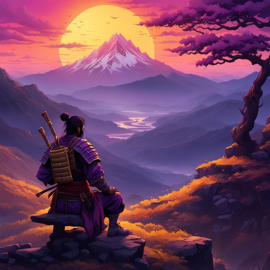 Samurai Sunset Beer: Dark Fantasy Concept Art
