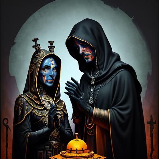 Surreal Steampunk Archaeology Scene in Vibrant Colors