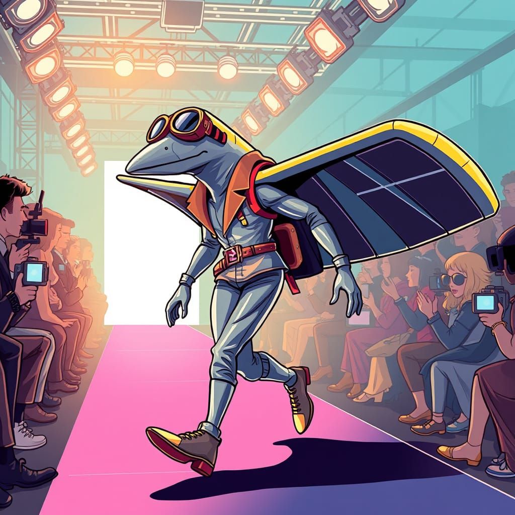 an anthropomorphic airplane on the runway