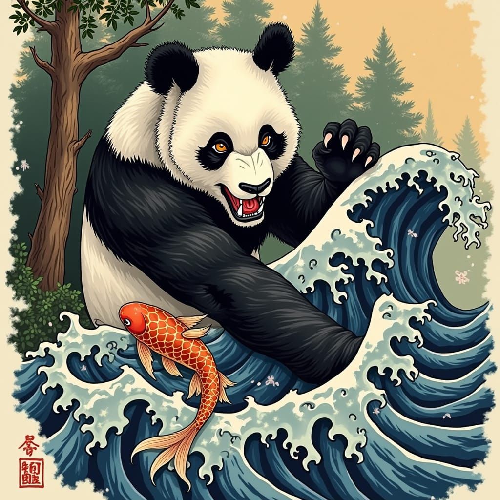 Majestic Panda vs Great Wave