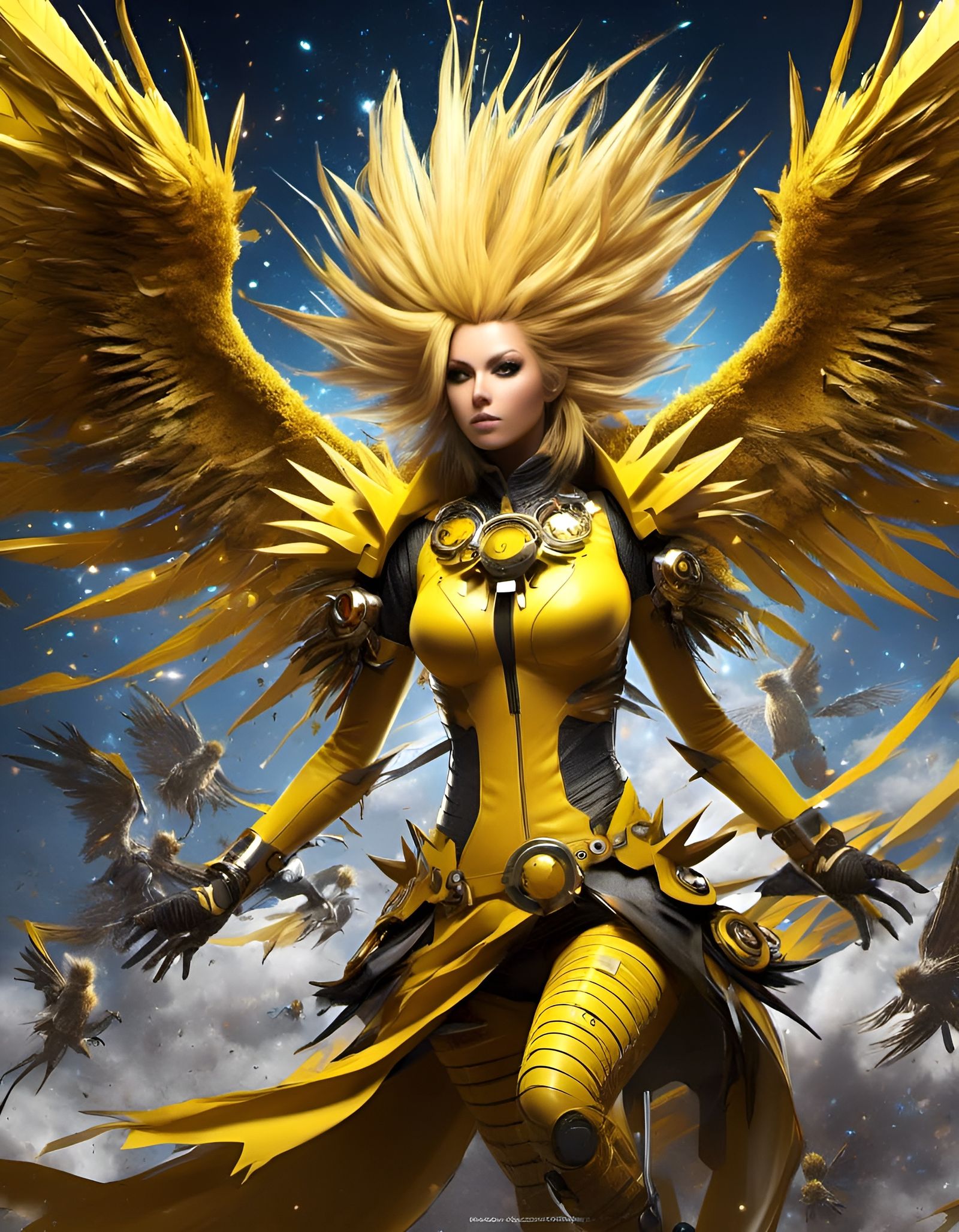Humanoid Zapdos Pokemon Girl Digital Art
