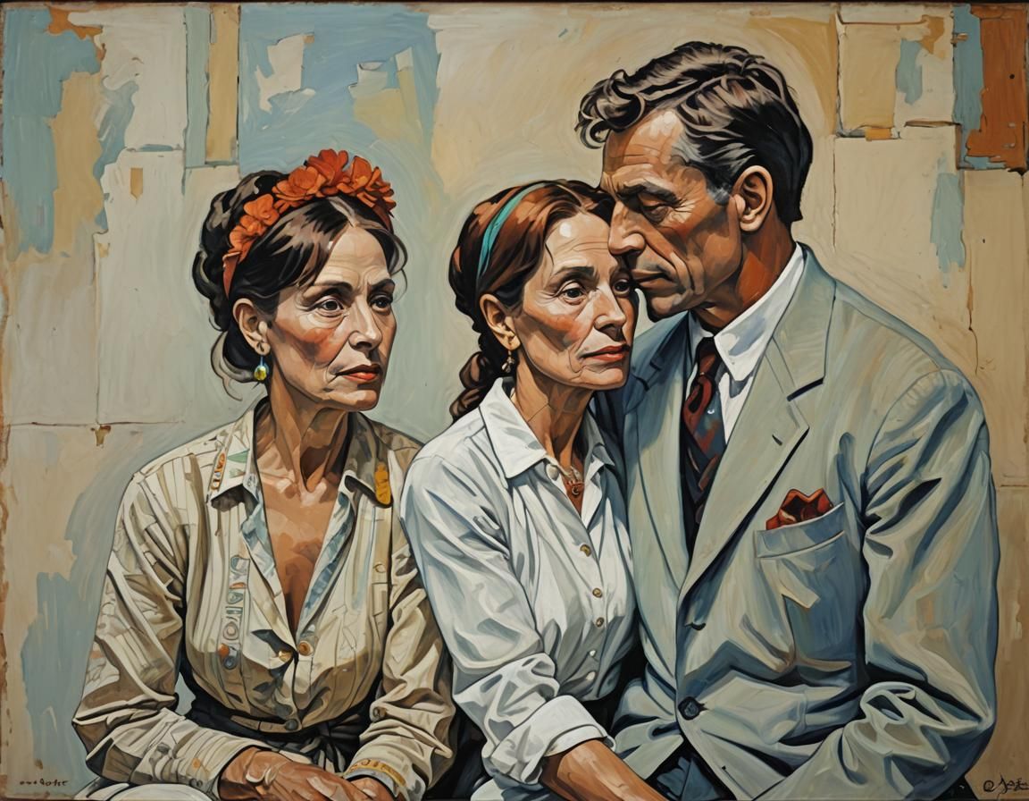 Adam and Eve, Cubist Painting