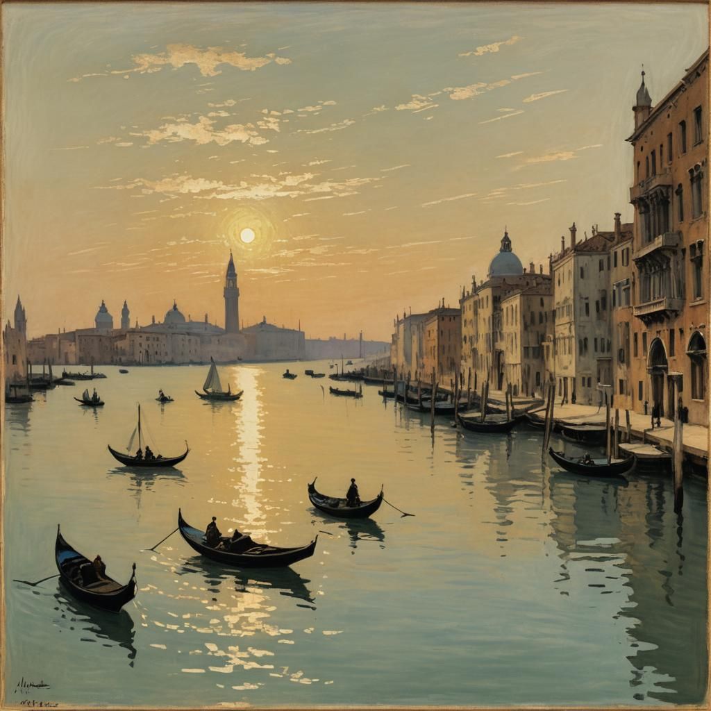 Venice Sunset: A Tonalist Landscape Painting