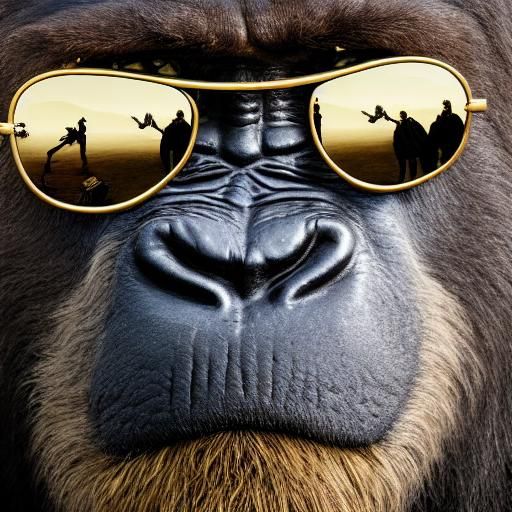 King Kong Portrait in Aviator Sunglasses