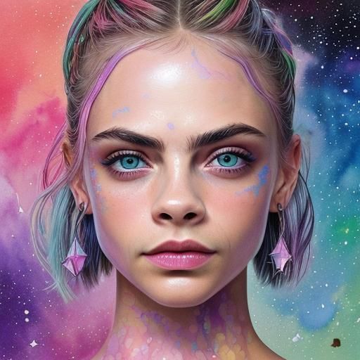 Cosmic Eye Portrait in Hyperrealistic 3D Illustration
