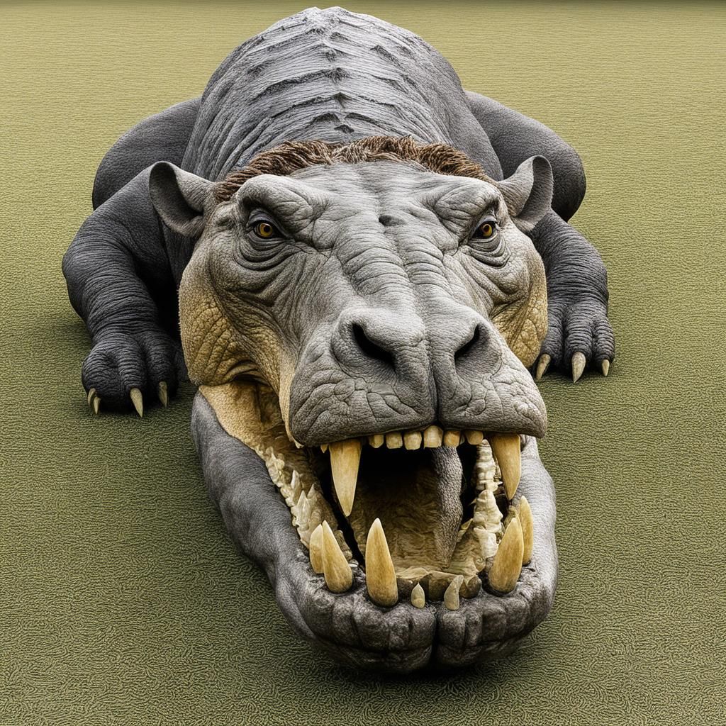 Composite Beast with Crocodile, Hippo, and Lion