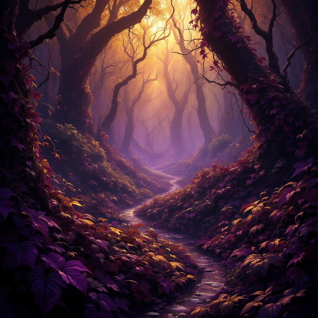 Poison Ivy in Mystical Forest, Dark Fantasy Art