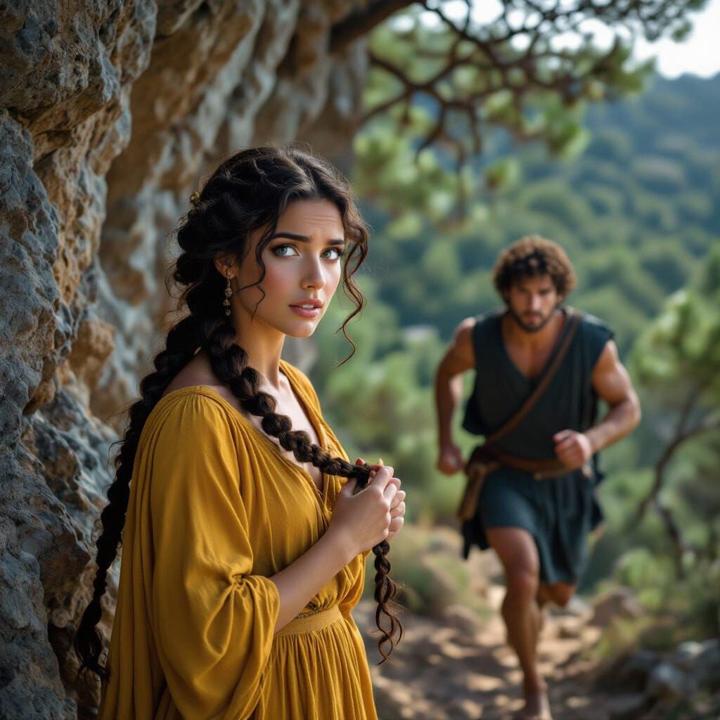 Penelope Awaits Odysseus in Cinematic Film Still