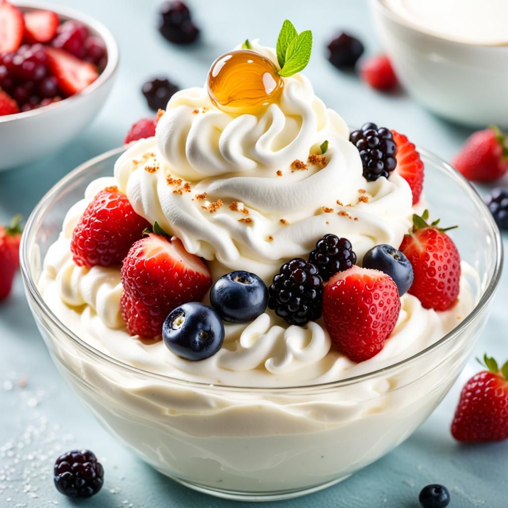 Berries and Cream Dessert with Whipped Vanilla