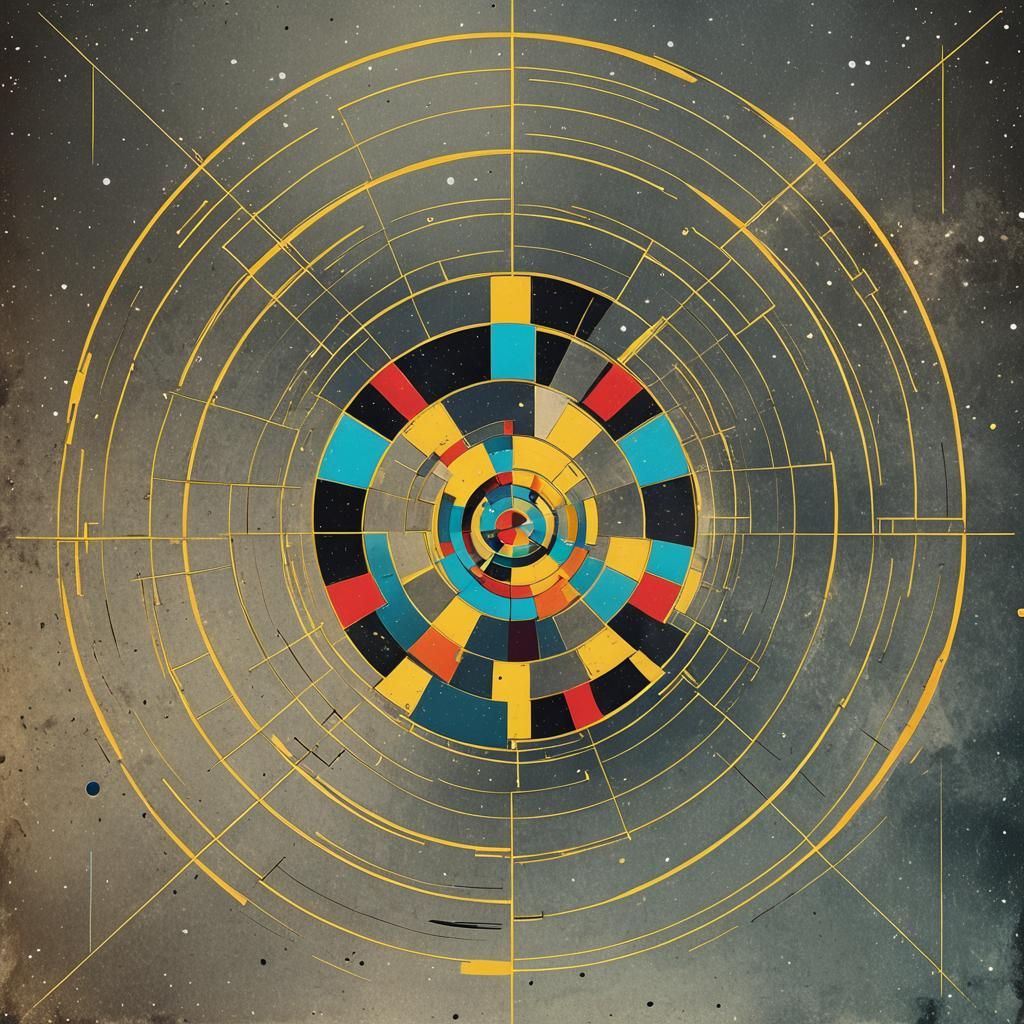 Infinite Space in Geometric Bauhaus Pop Art