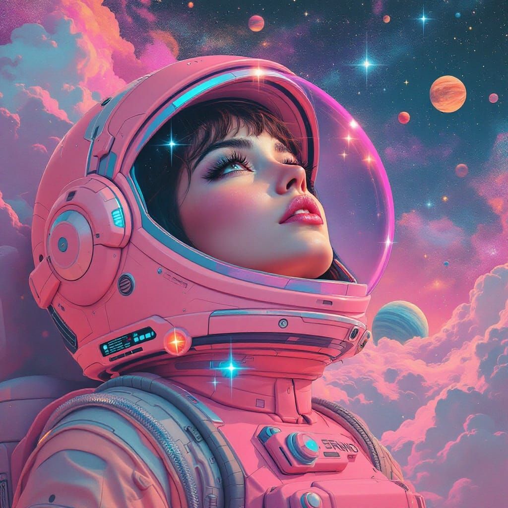 Retro-Futuristic Space Fantasy Poster