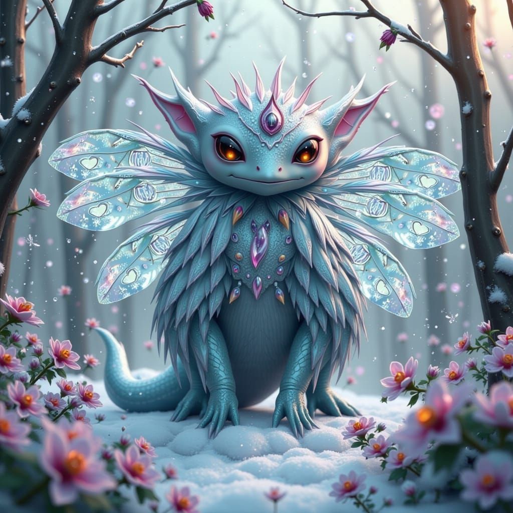 Winter Snowflake Monster Meets Summer Flower Monster