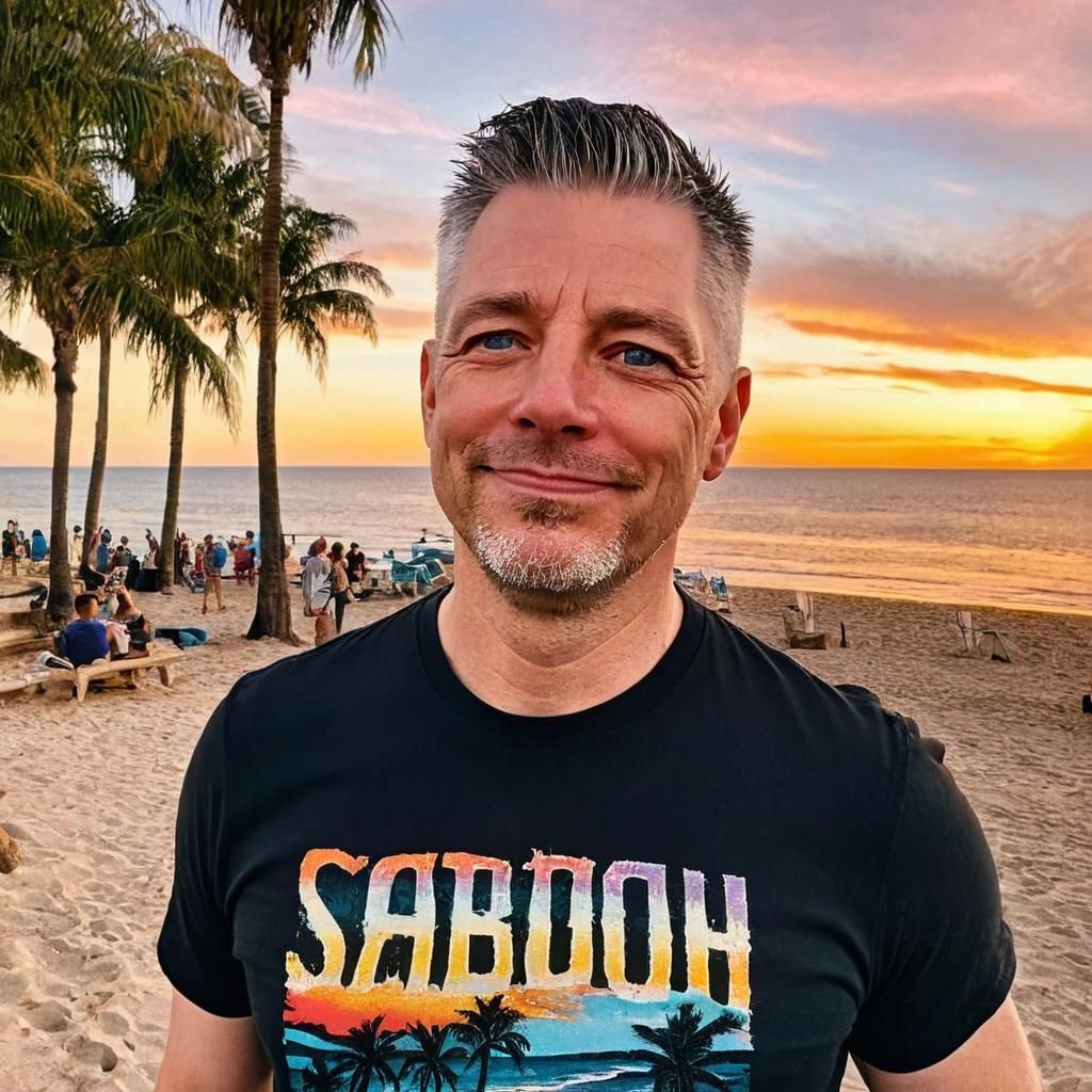 Tropical Beach at Sunset in Cinematic Style