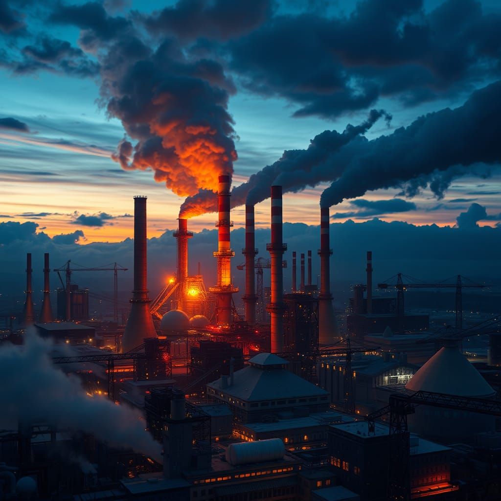 Bethlehem Steel: Dreamlike Industrial Dusk Matte Painting