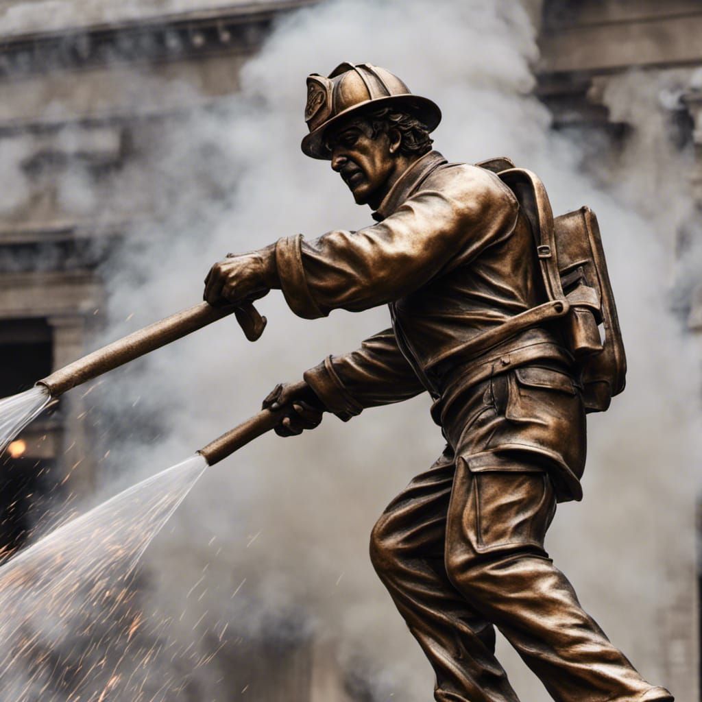 Bronze Statue of Firefighter