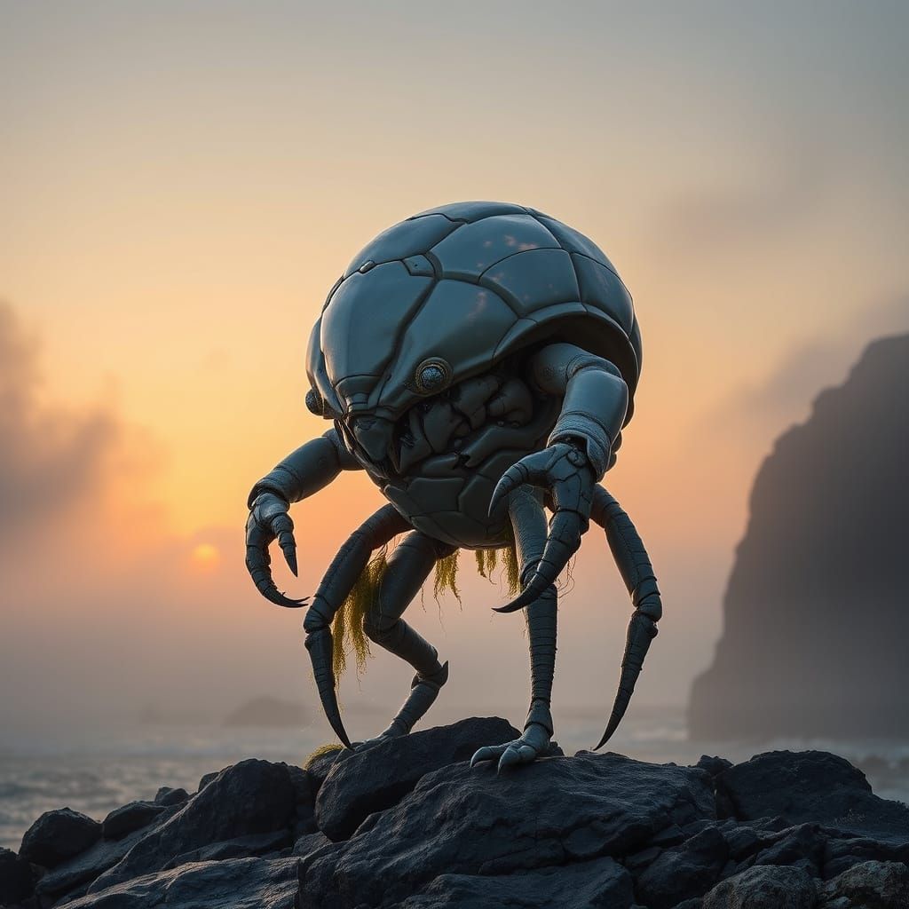 Majestic Karkinos Emerges from Mythical Fog