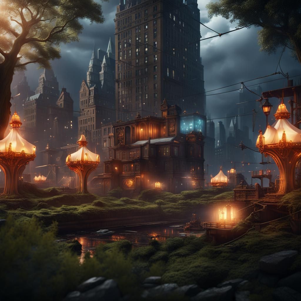 NYC Travel Agency Ad: Detailed Matte Painting