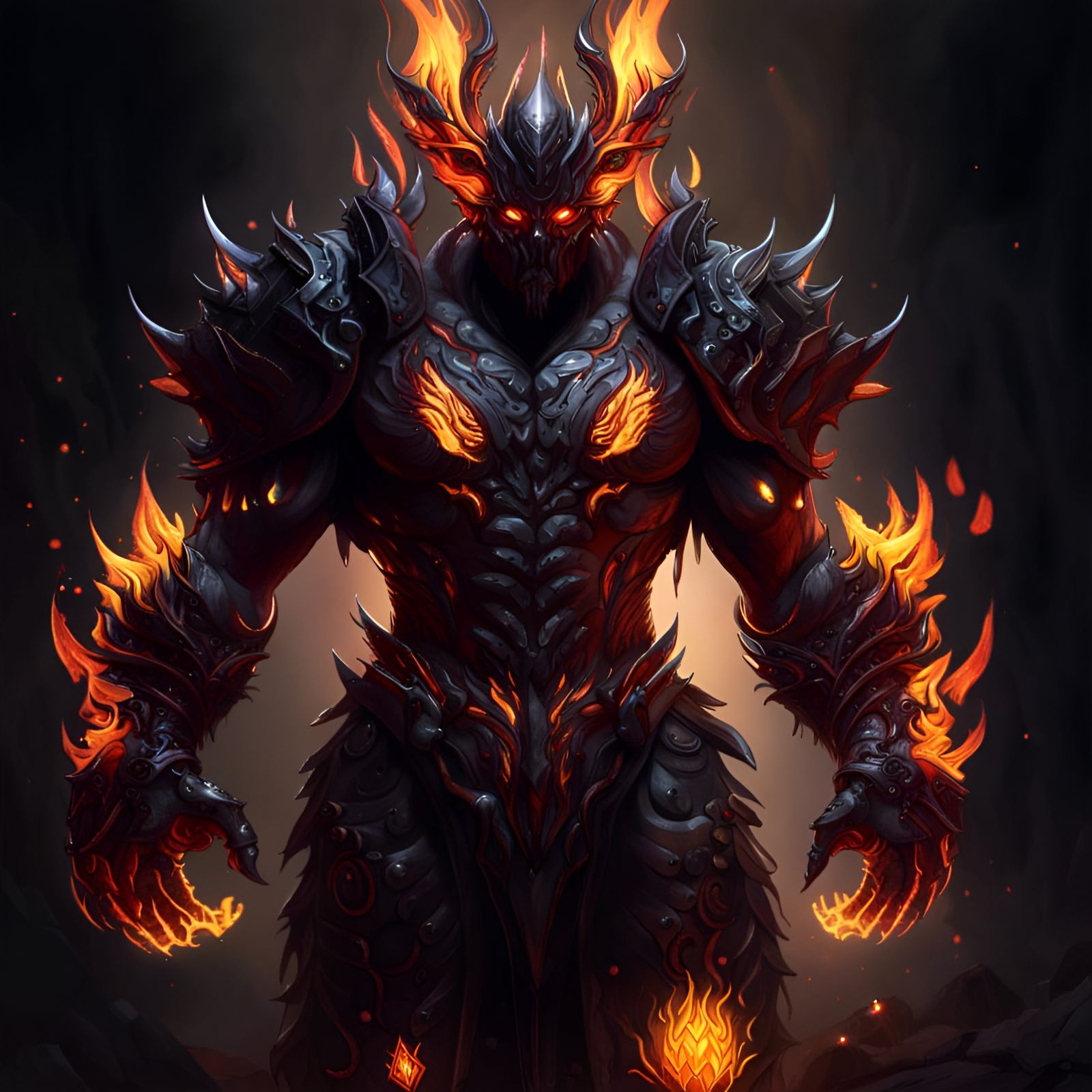 Godly Fire Creature Summoning a Fiery Storm