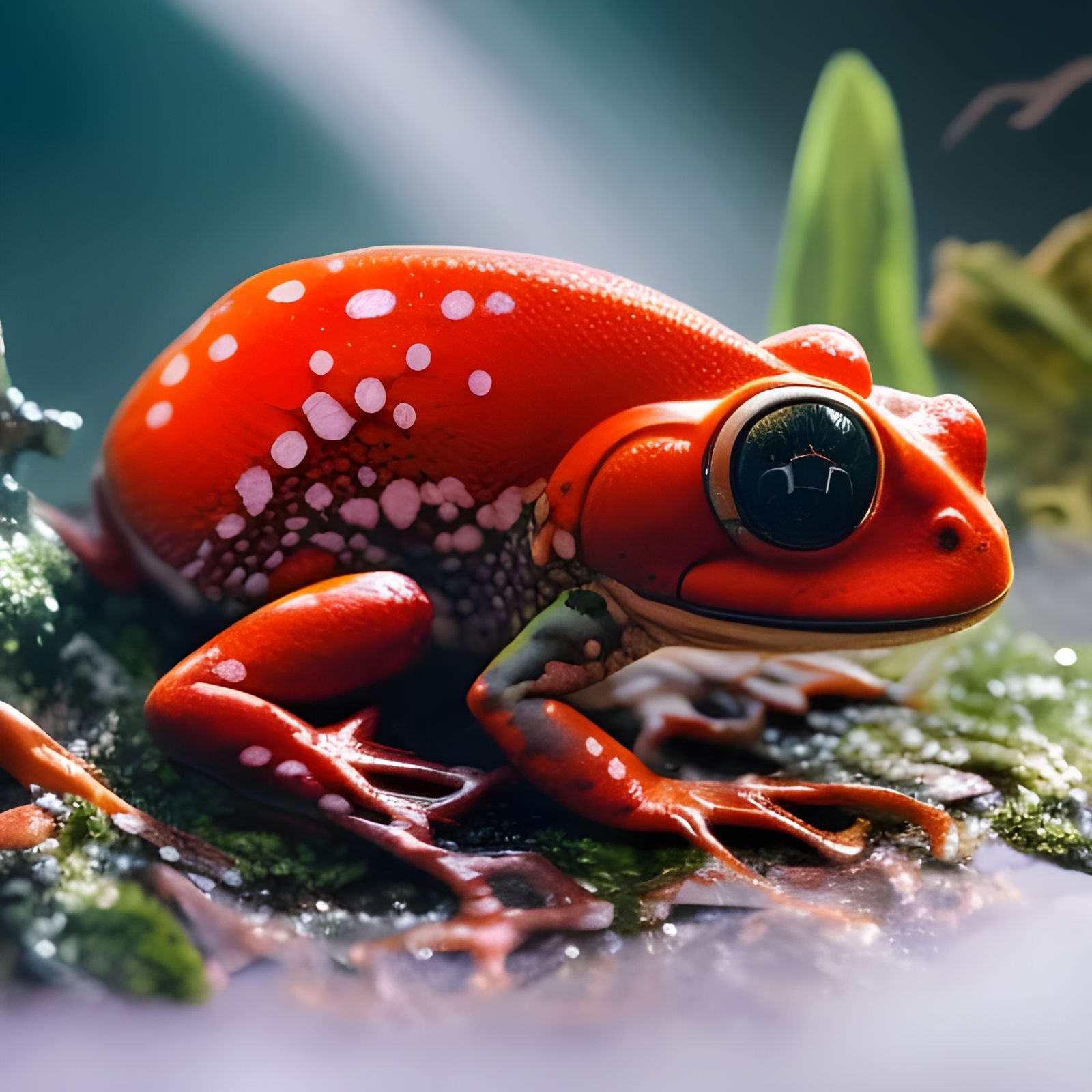 Poisonous Red Frog in Acrylic Inks