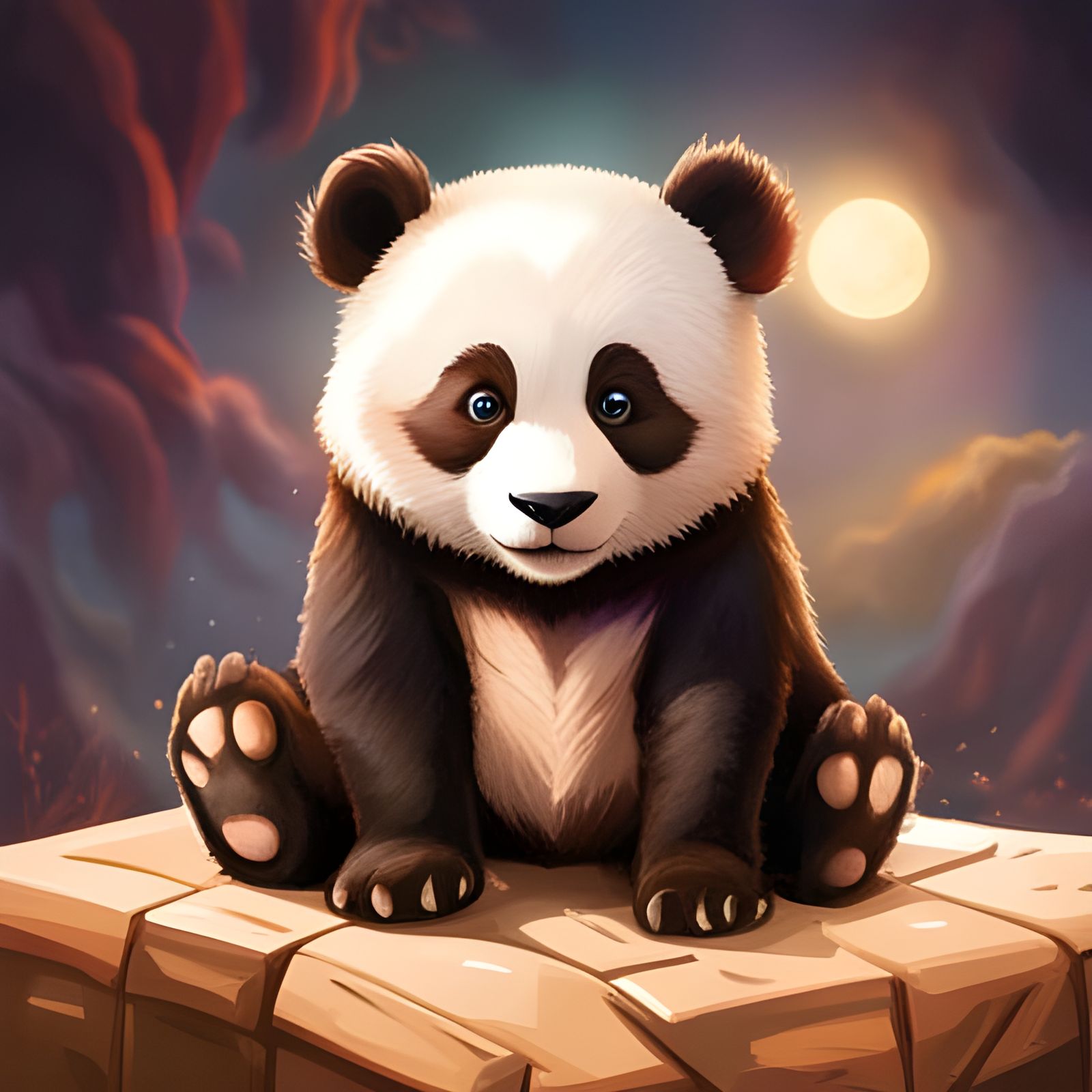 Colorful Graffiti Art of a Cute Baby Panda