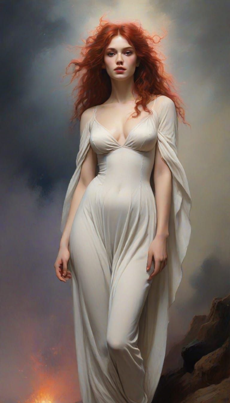 Norman Lindsay-Inspired Woman As Pillar