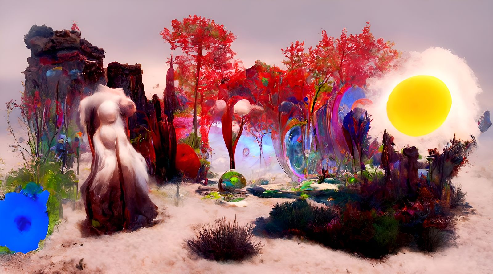 Witches' Desert Oasis Dream Garden in Mixed Media