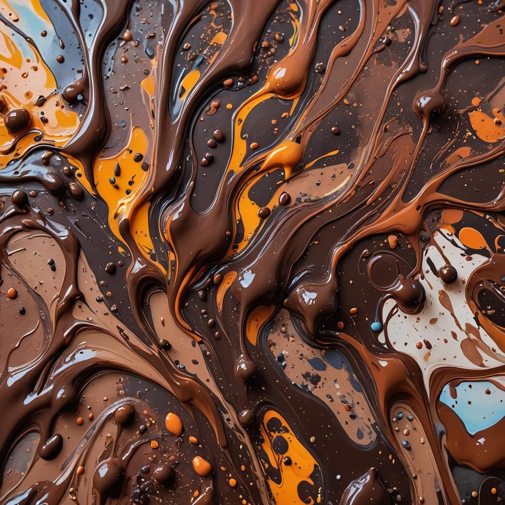 Vibrant Abstract Art: Exotic Chocolate Milk Close-Up