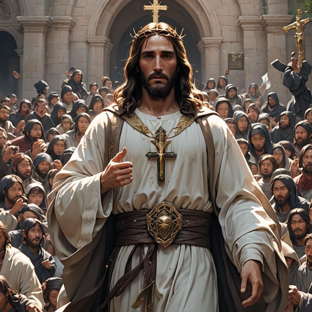 Jesus Christ in 3D Anime Art Style