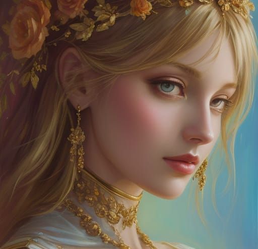 Surreal Portrait in Dreamlike Oil Painting Style