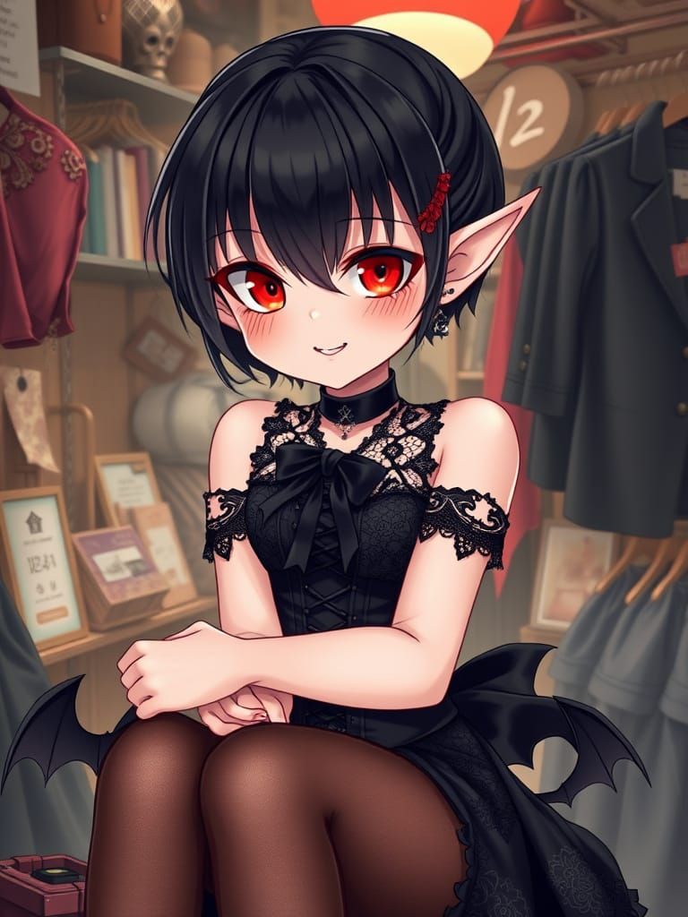 Gothic Vampire Woman in Hyperrealistic Style