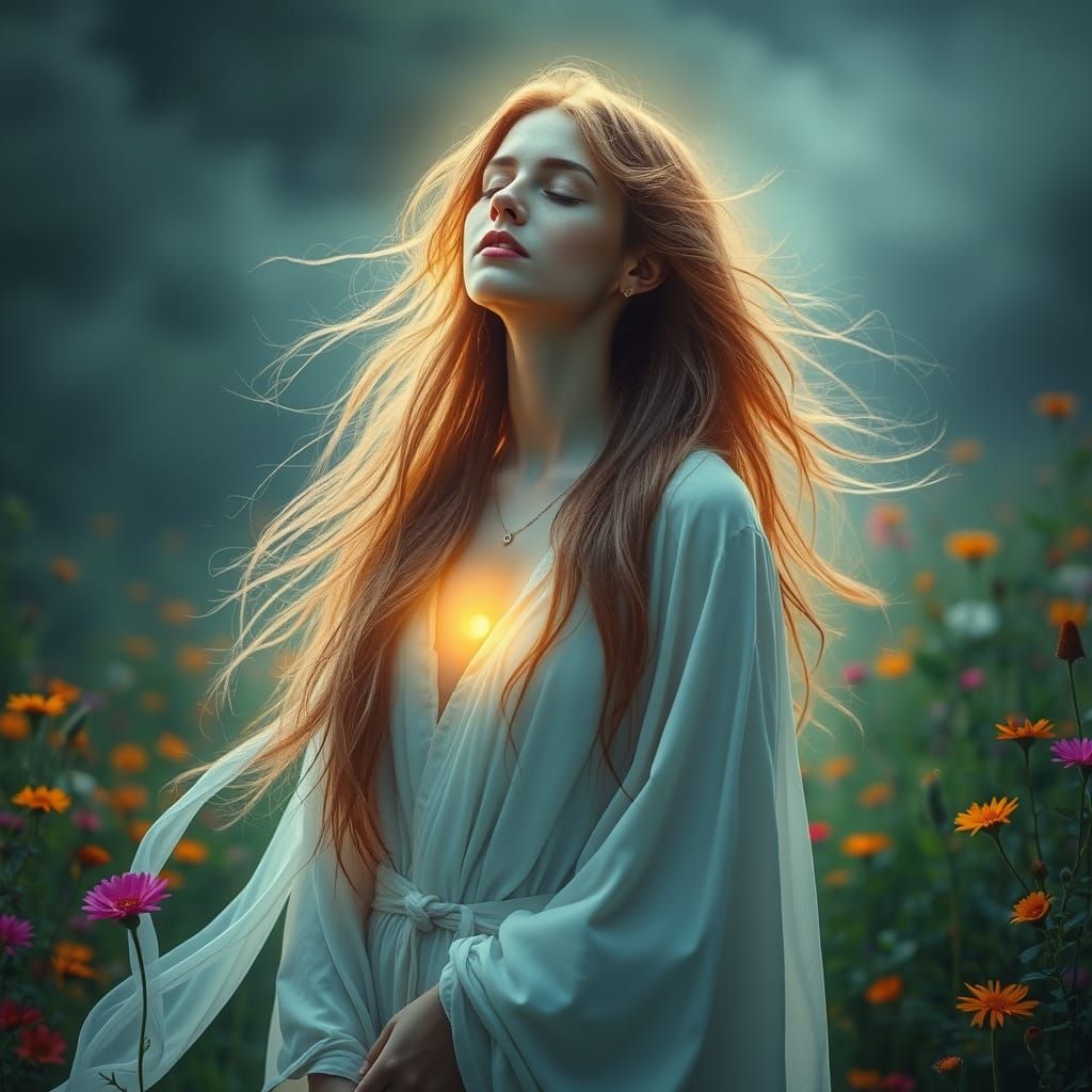 Ethereal Mystic Illuminates Dreamlike Landscape