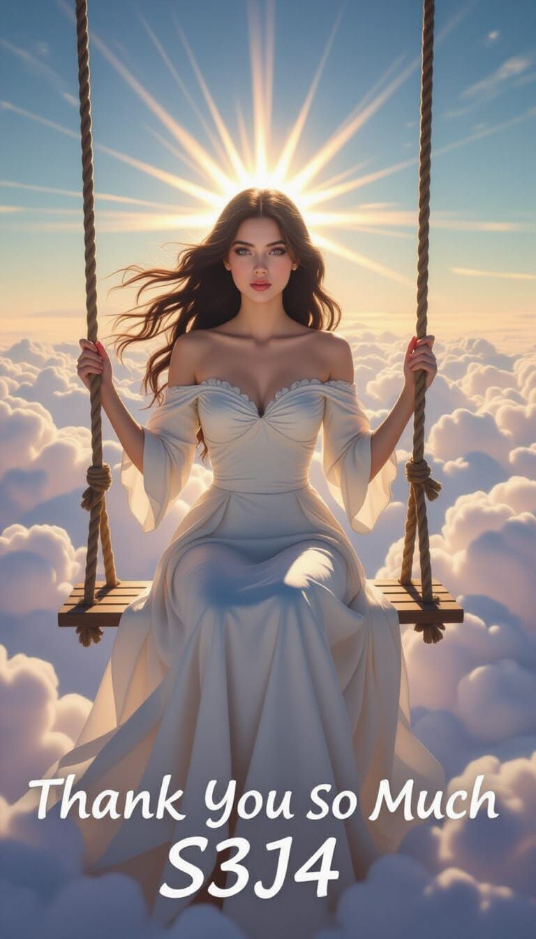 Fantasy Woman on Cloud Swing
