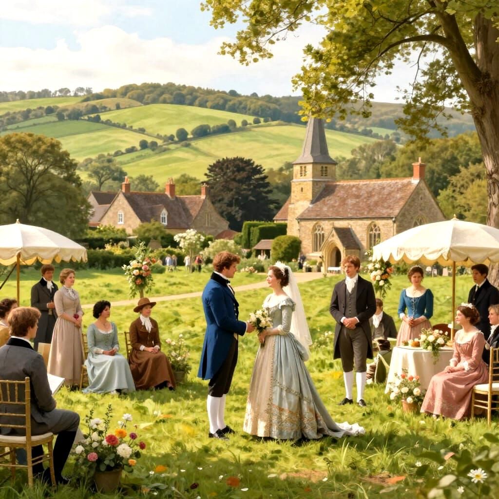Regency Era Country Wedding Scene, 1803