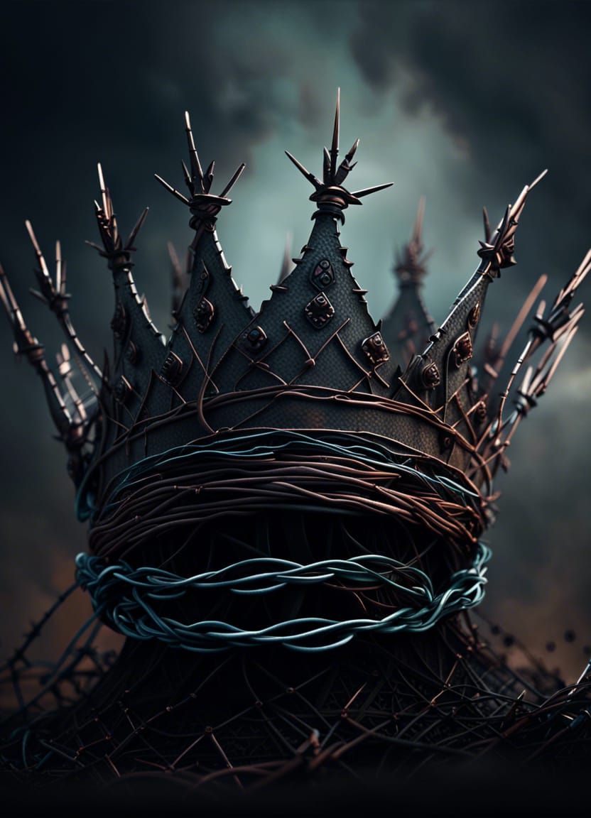 Epic Barbed Wire Crown: Digital Matte Painting