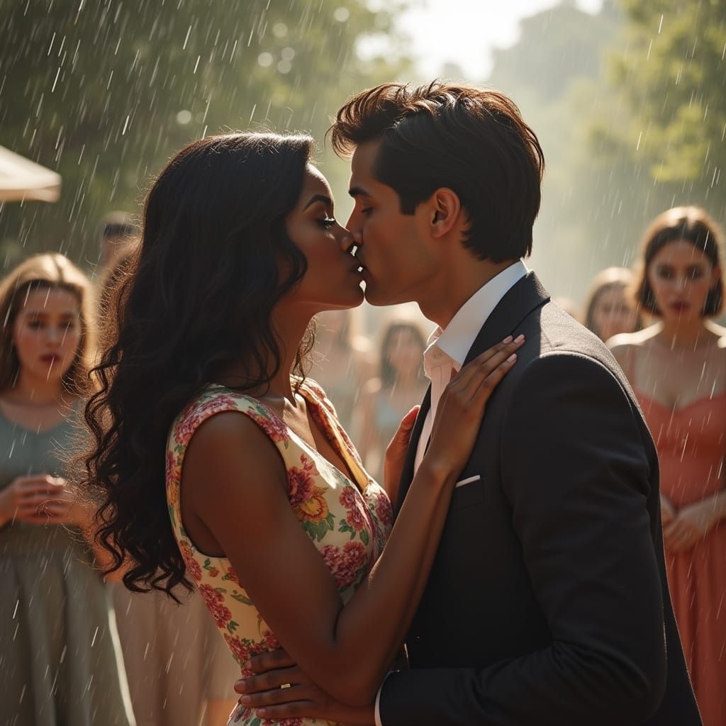Passionate Kiss in the Rain, 1960s Style