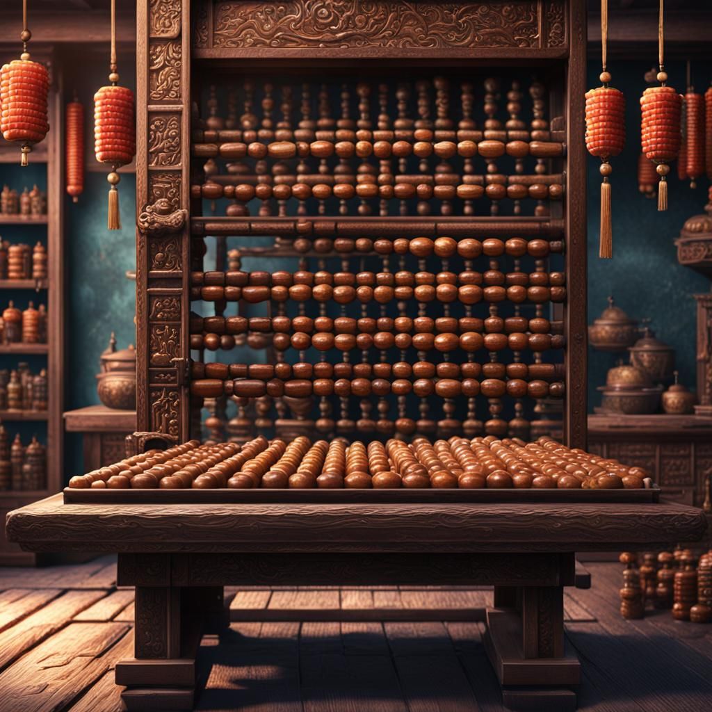Abacus and PC in Asian Store: Matte Painting