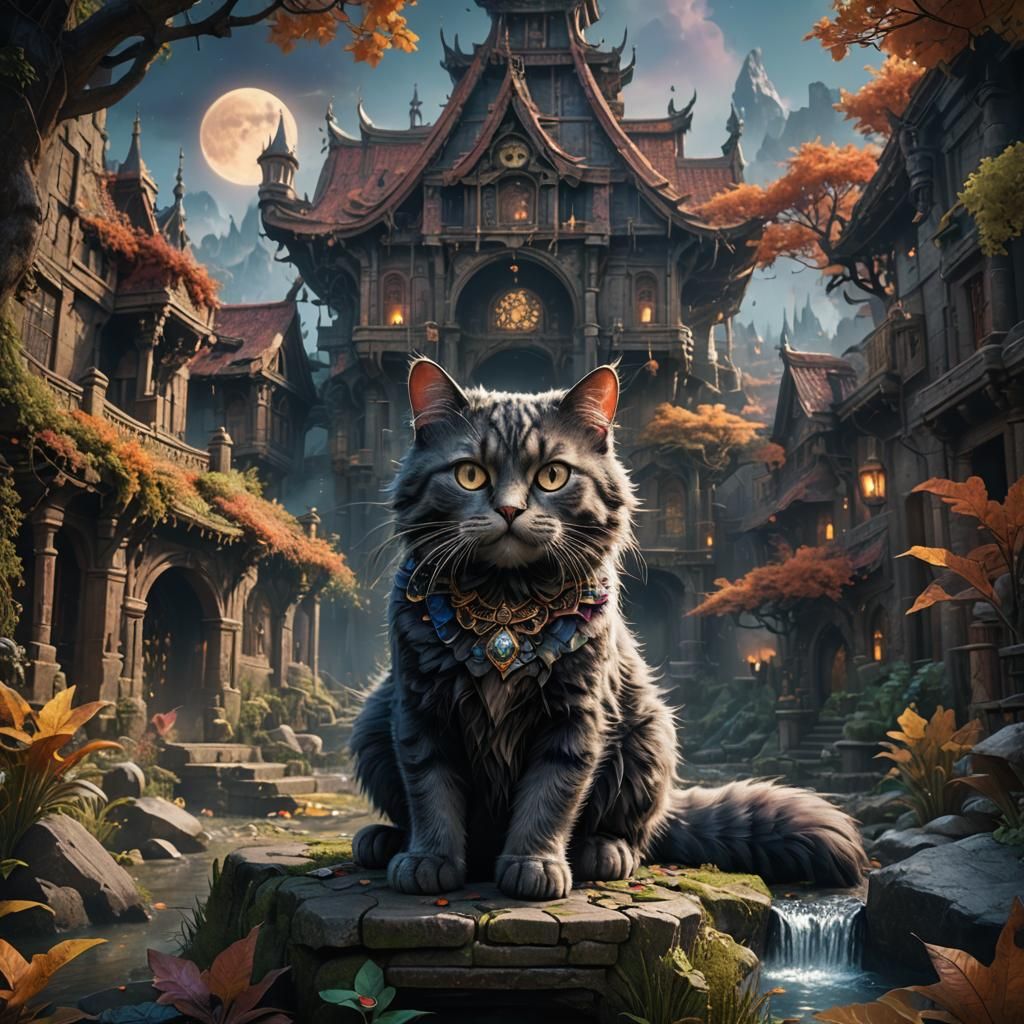 Mystic Cat Fantasy Concept Art